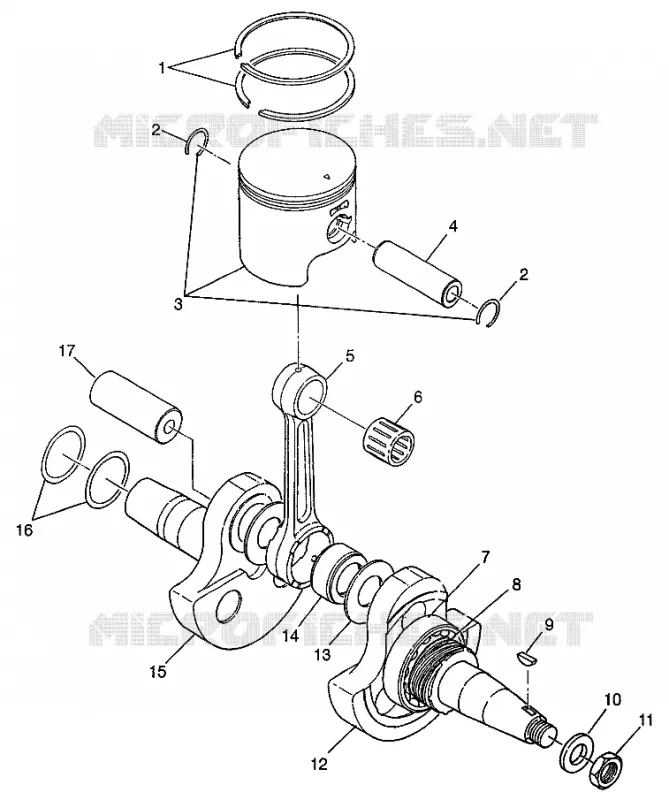 CRANKSHAFT AND PISTON (300) XPRESS 300 W97CA28C (4939603960D007)