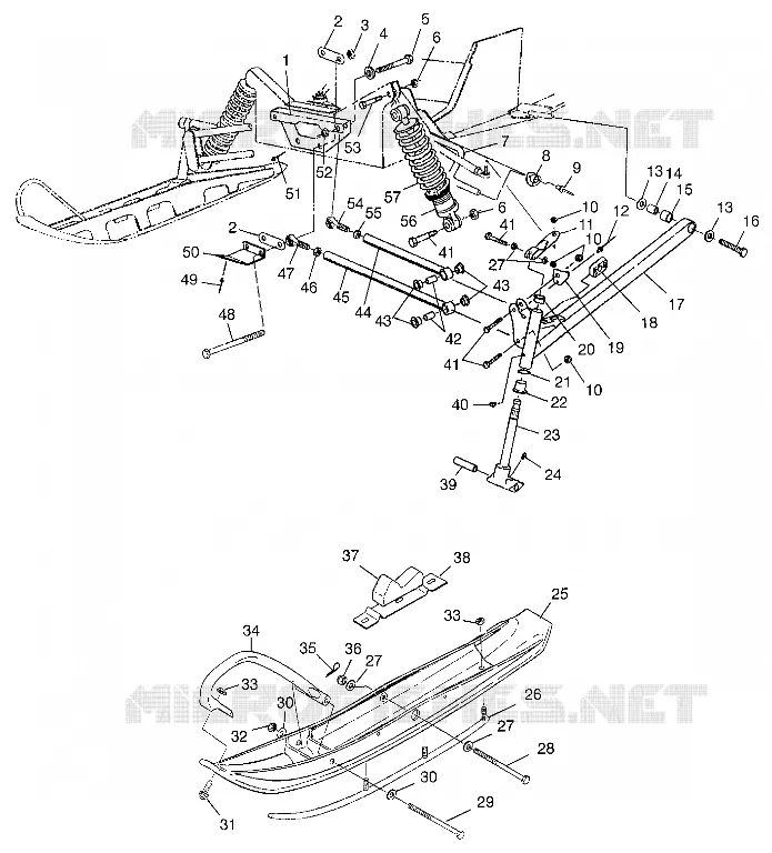 FRONT SUSPENSION AND SKI 600 XCR 0985677 (4943164316B005)