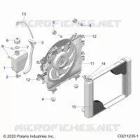 ENGINE, COOLING SYSTEM, RADIATOR, FAN & OVERFLOW BOTTLE