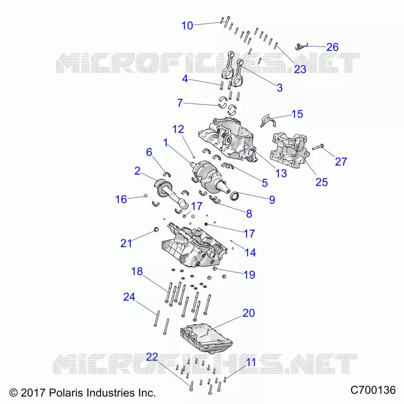 ENGINE, CRANKCASE AND CRANKSHAFT