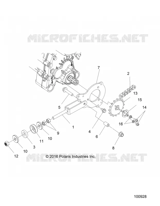DRIVE TRAIN, CHAIN TENSIONER AND SPROCKET