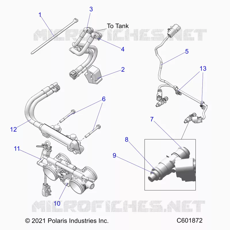 FUEL SYSTEM, RAIL, LINES AND THROTTLE BODY