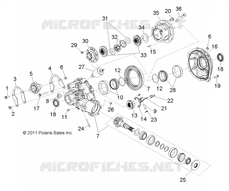 DRIVE TRAIN, GEARCASE, DIFFERENTIAL, INTERNAL COMPONENTS