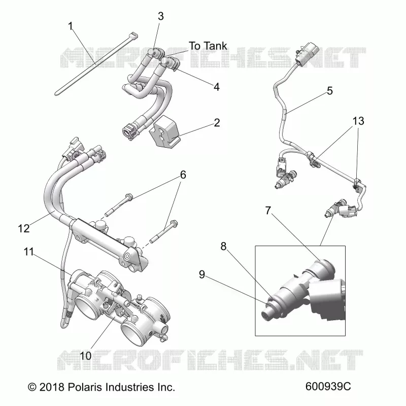 FUEL SYSTEM, RAIL, LINES AND THROTTLE BODY