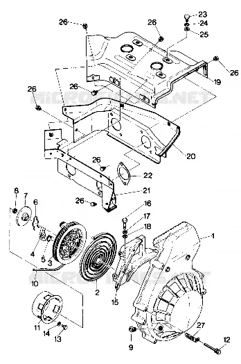 BLOWER HOUSING AND RECOIL STARTER TRAIL (4912701270044A)