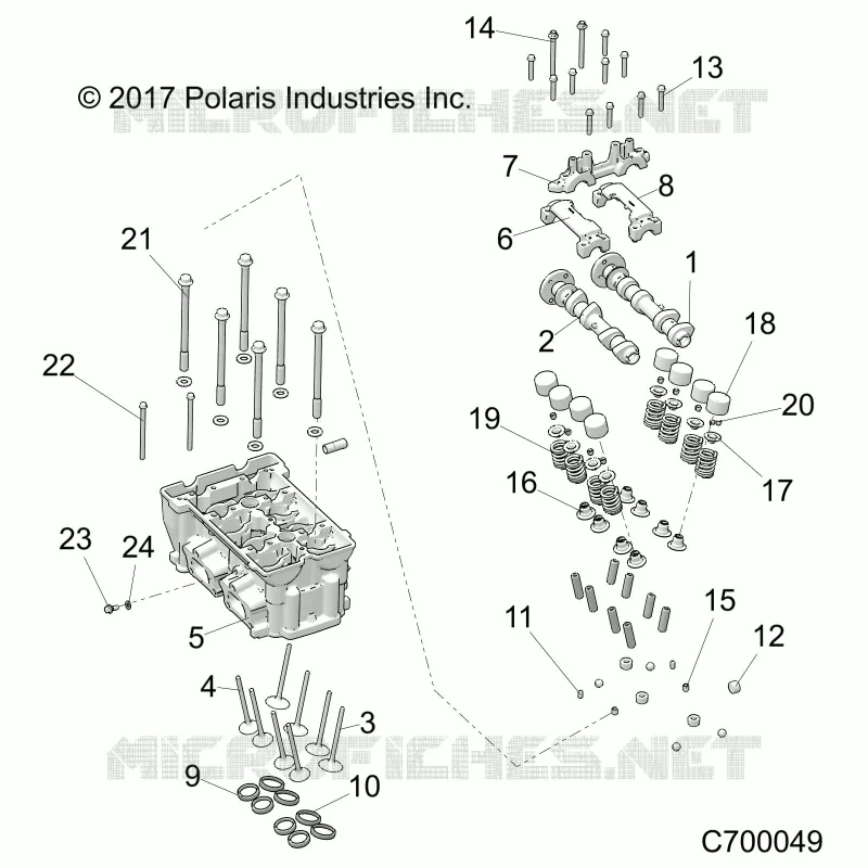 ENGINE, CYLINDER HEAD AND VALVES