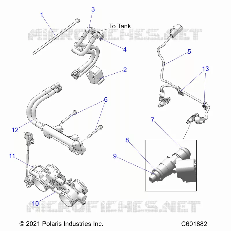 FUEL SYSTEM, RAIL, LINES AND THROTTLE BODY