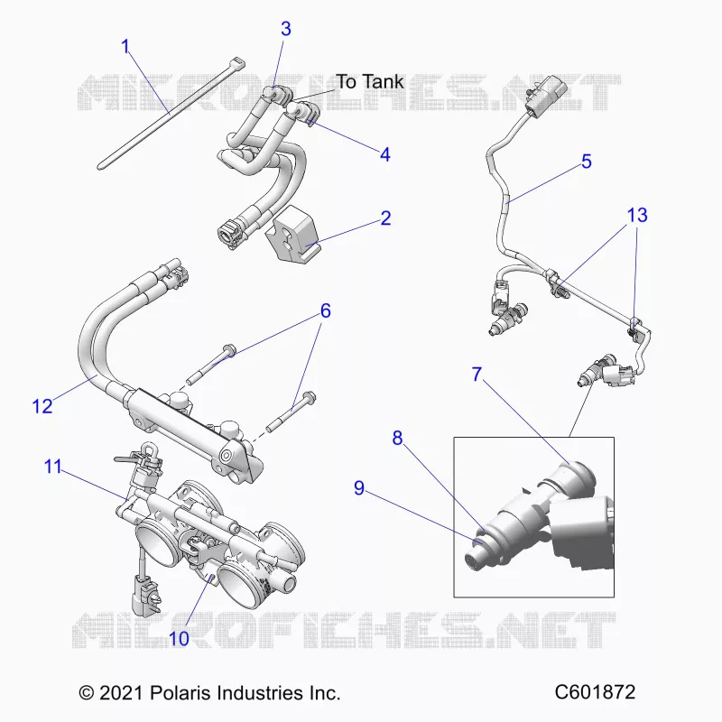 FUEL SYSTEM, RAIL, LINES AND THROTTLE BODY