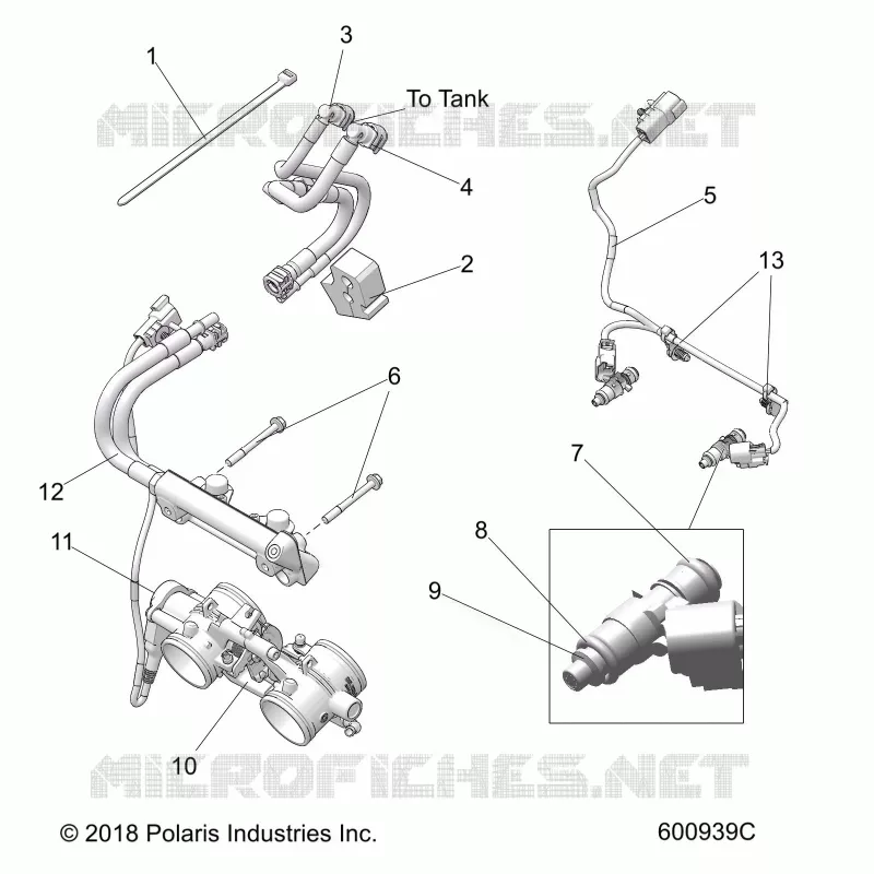 FUEL SYSTEM, RAIL, LINES AND THROTTLE BODY