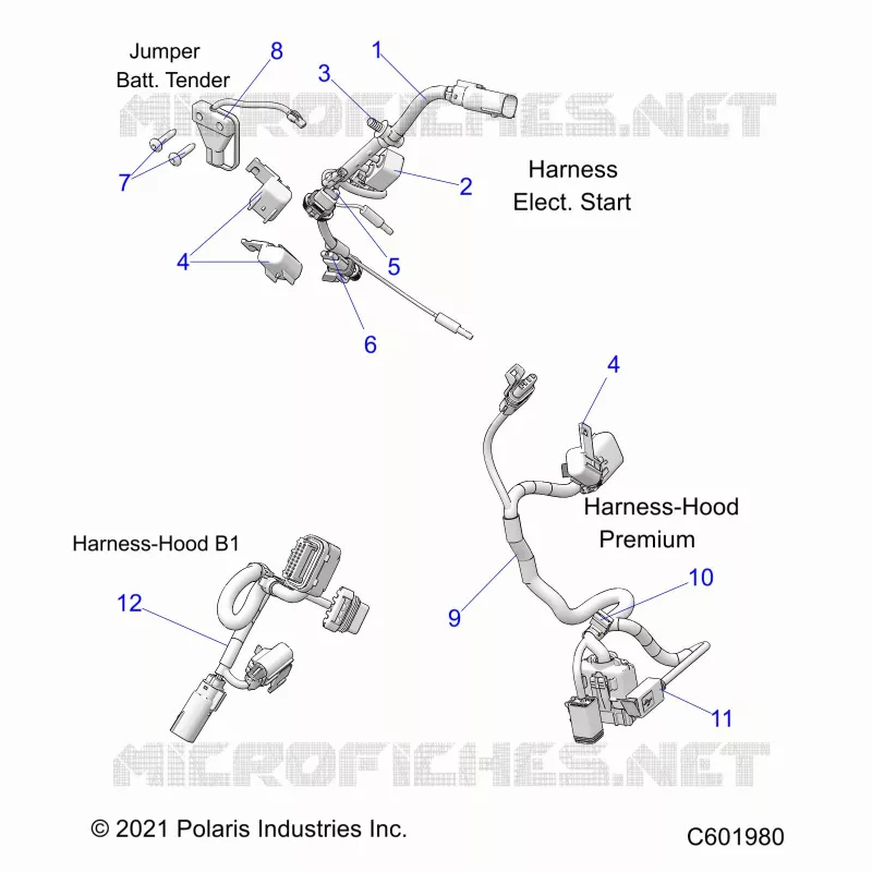 ELECTRICAL, WIRE HARNESS, HOOD, ELEC. START
