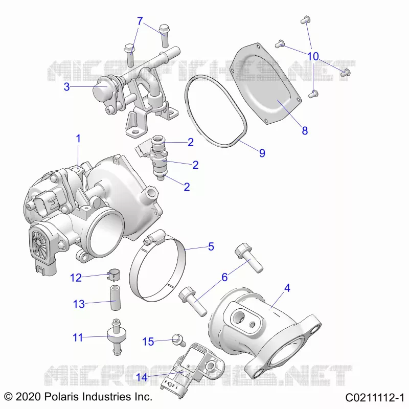 ENGINE, THROTTLE BODY AND FUEL RAIL