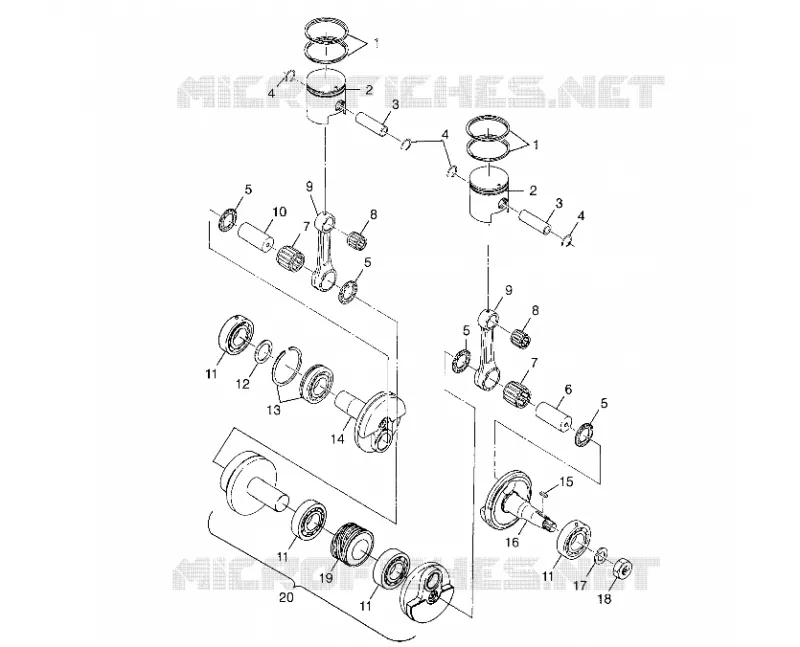 PISTON   CRANKSHAFT TRAIL TOURING 0982362 AND EUROPEAN TRAIL TOURING E982 (4942314231C008)