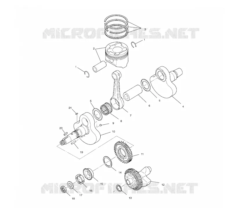 CRANKSHAFT AND PISTON