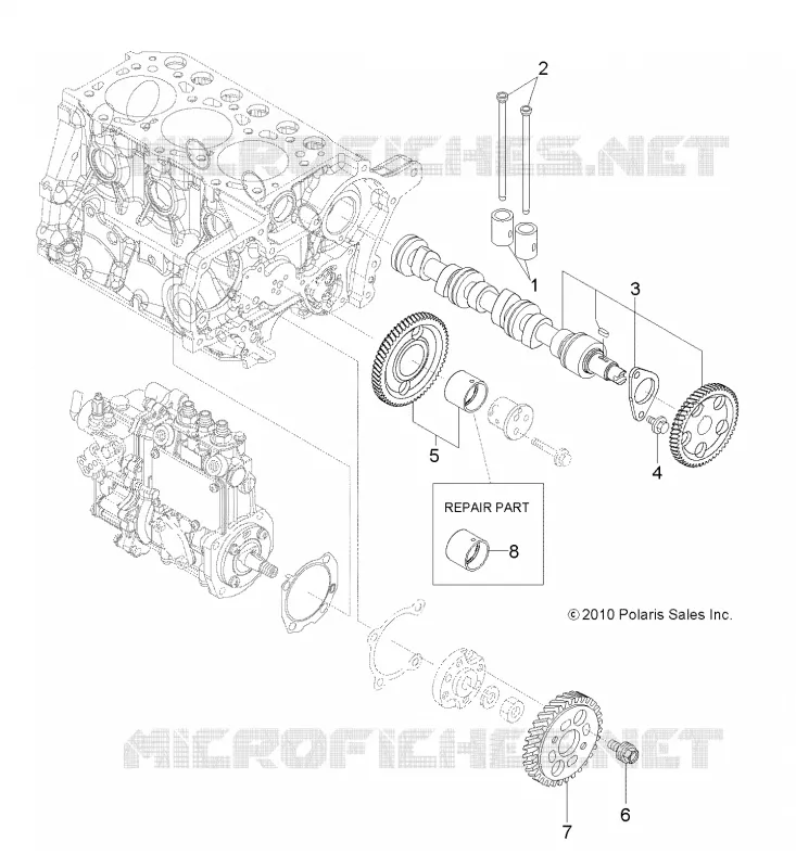 ENGINE, CAMSHAFT AND DRIVING GEAR