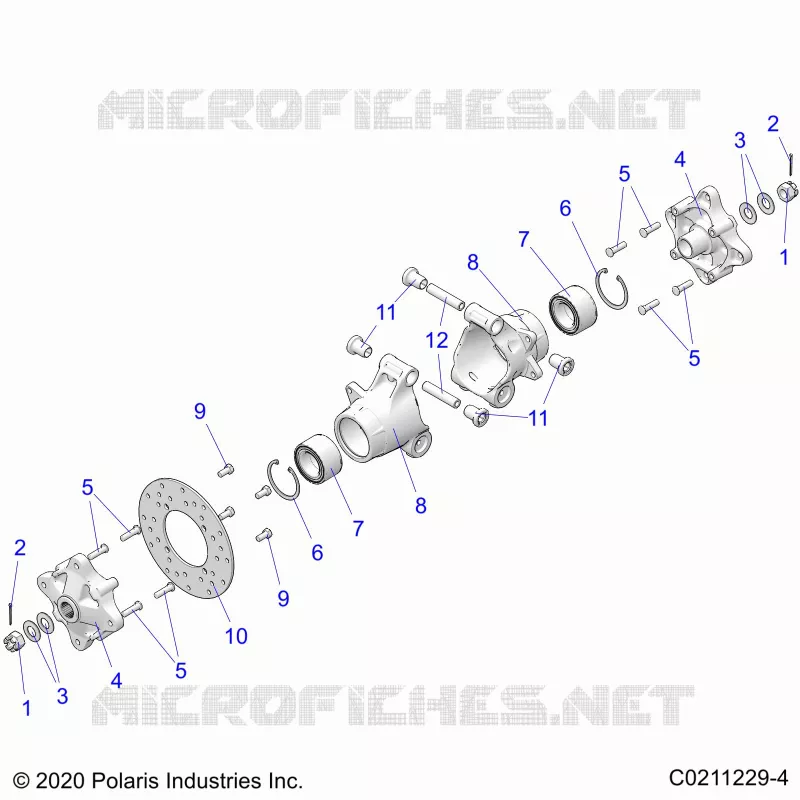 REAR SUSPENSION HUBS, CARRIER AND BRAKE DISC
