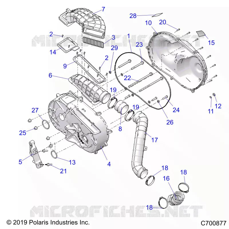 DRIVE TRAIN, CLUTCH COVER AND DUCTING
