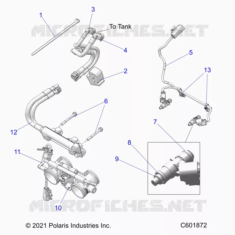 FUEL SYSTEM, RAIL, LINES AND THROTTLE BODY