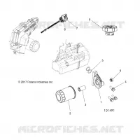 ENGINE, OIL FILTER AND DIPSTICK