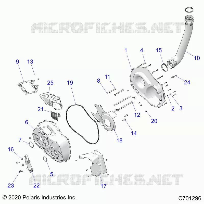 DRIVE TRAIN, CLUTCH COVER AND DUCTING