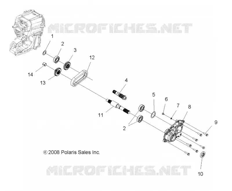 DRIVE TRAIN, MAIN GEARCASE OUTPUT SHAFT