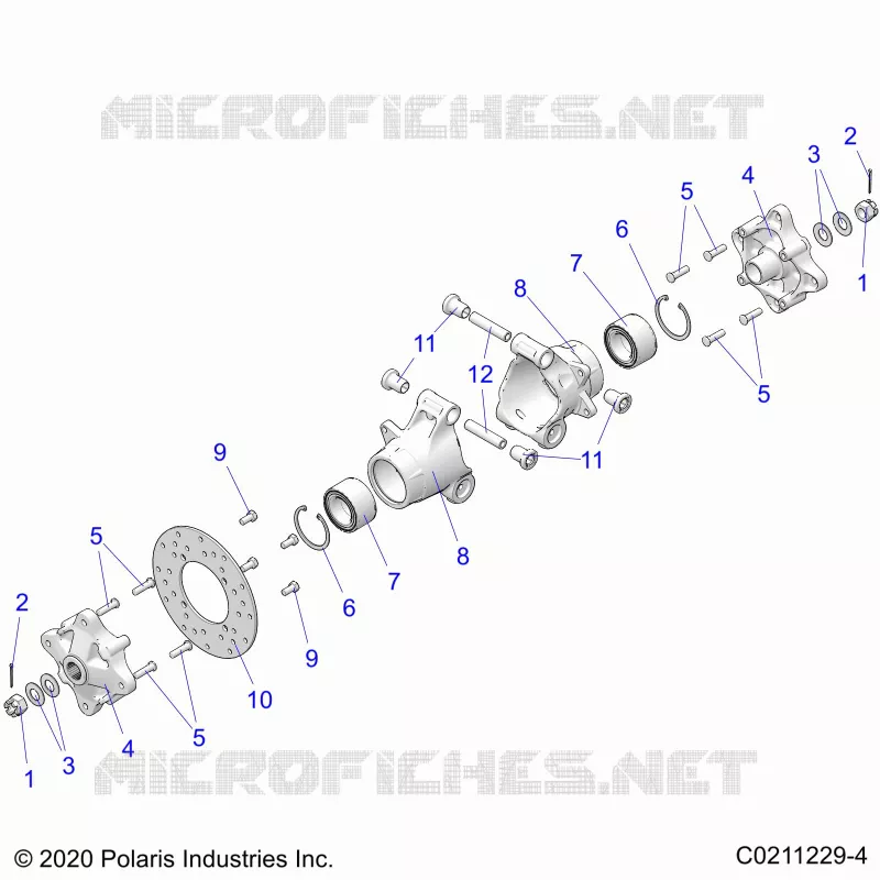 REAR SUSPENSION HUBS, CARRIER AND BRAKE DISC
