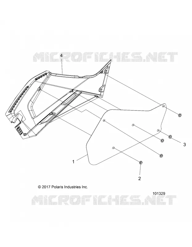 RIGHT HAND SIDE PANEL HEAT SHIELD AND HARDWARE 1 UP