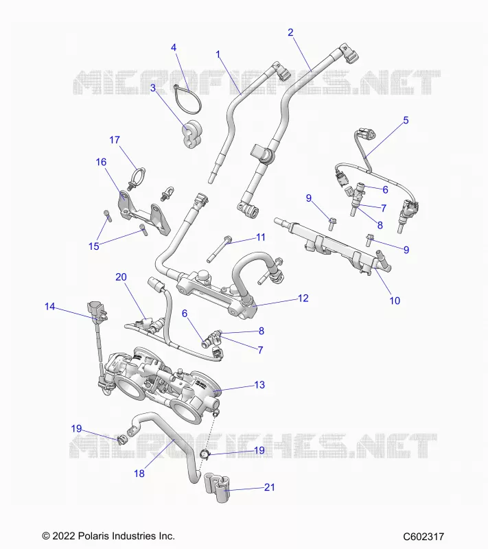 FUEL SYSTEM, RAIL, LINES AND THROTTLE BODY