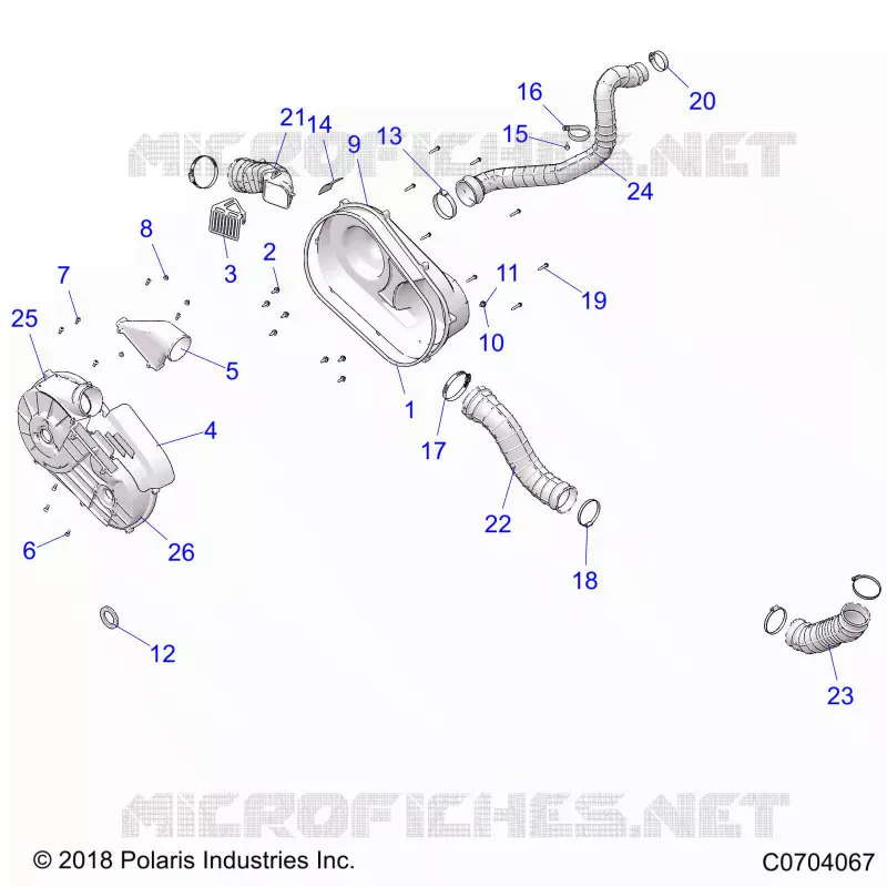 DRIVE TRAIN, CLUTCH COVER AND DUCTING