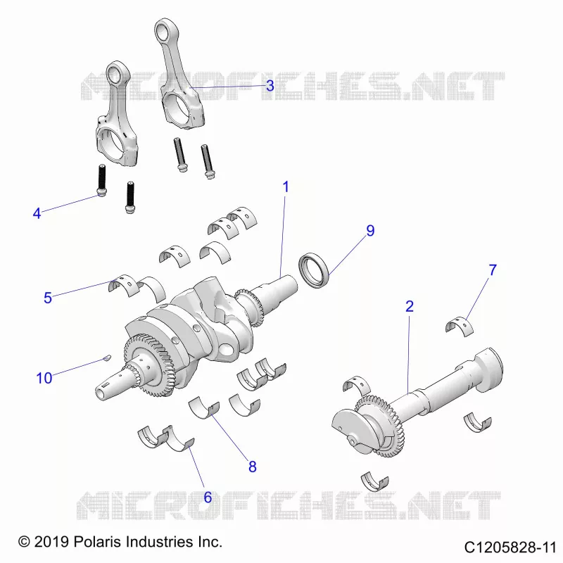 ENGINE, CRANKSHAFT AND BEARINGS