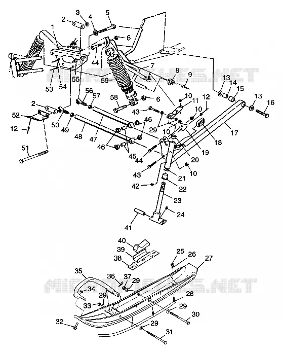 FRONT SUSPENSION AND SKI