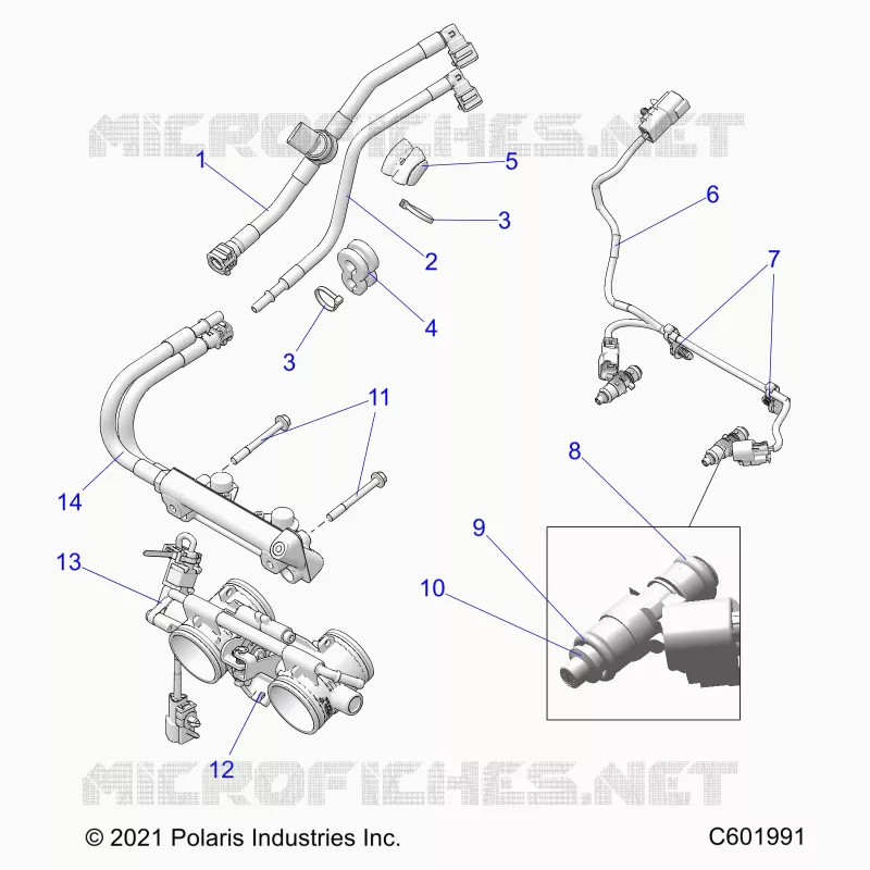 FUEL SYSTEM, RAIL, LINES AND THROTTLE BODY