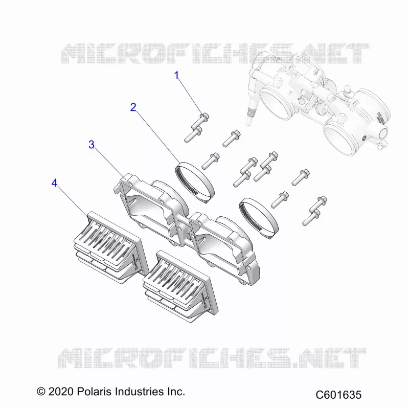 ENGINE, REED VALVE AND THROTTLE BODY ADAPTOR