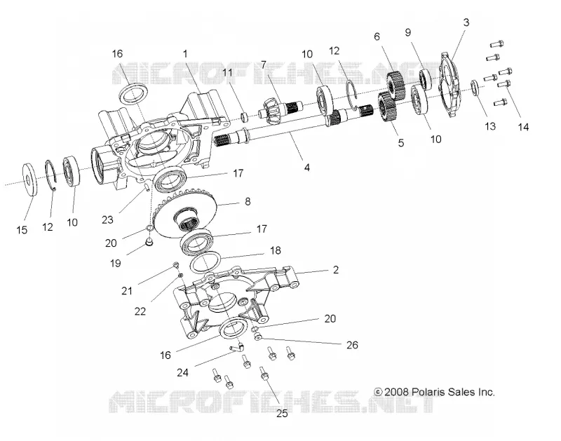 DRIVE TRAIN, MID GEARCASE INTERNALS