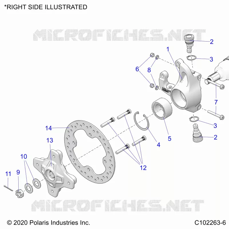 FRONT SUSPENSION HUB, KNUCKLE AND BRAKE DISC