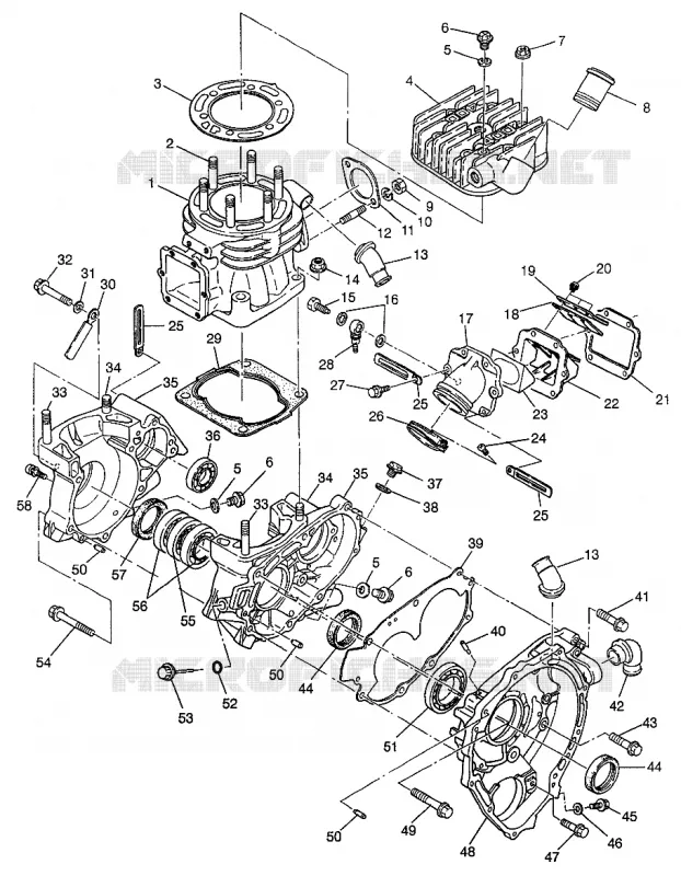 CRANKCASE AND CYLINDER (400L) XPRESS 400L W97CA38C (4939603960D005)
