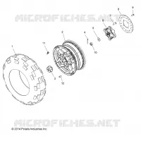 WHEELS, FRONT TIRE AND BRAKE DISC