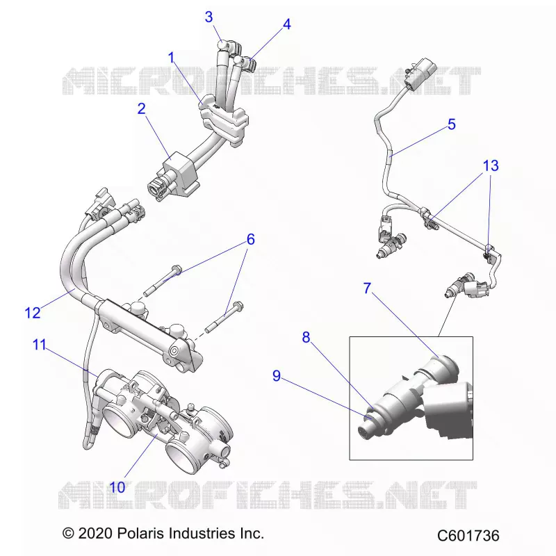 FUEL SYSTEM, RAIL, LINES AND THROTTLE BODY