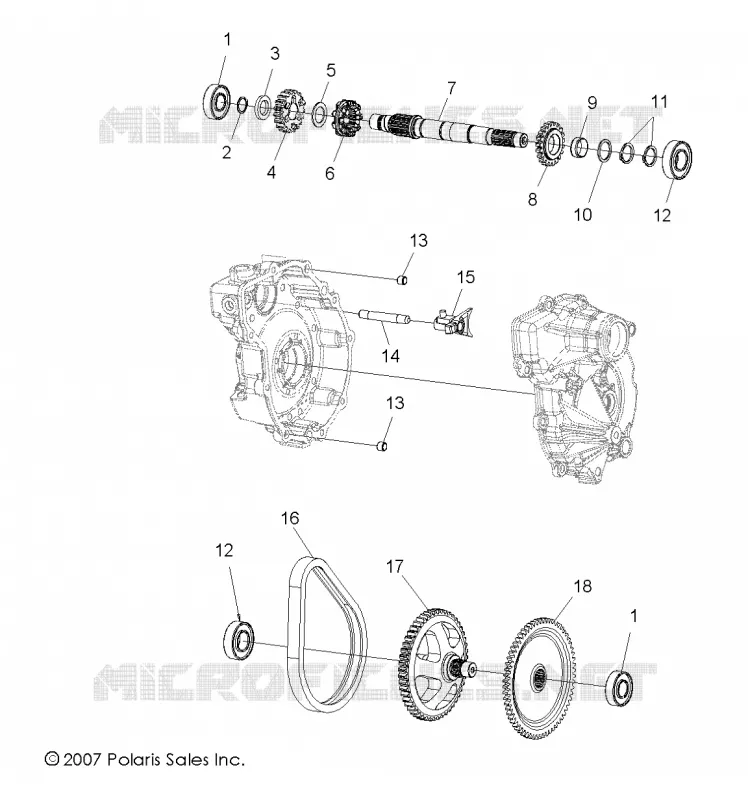 DRIVE TRAIN, MAIN GEARCASE INTERNAL