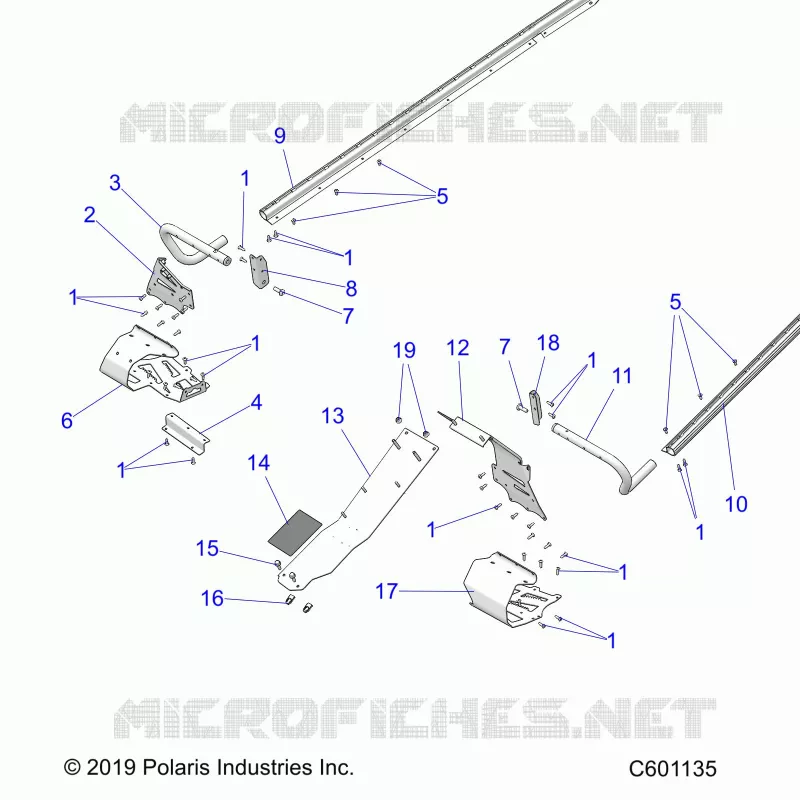 CHASSIS, CLUTCH GUARD, FOOTRESTS, TUNNEL GRIPS