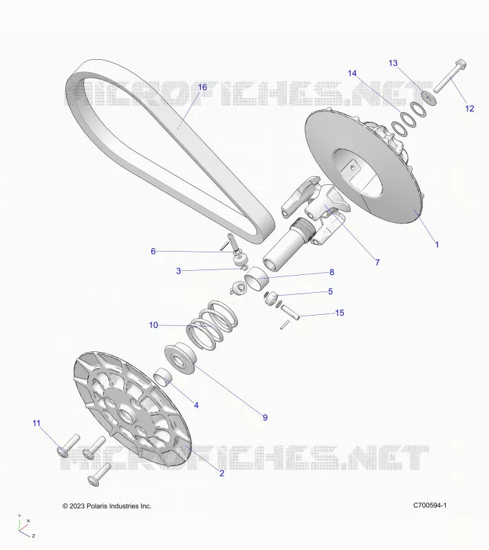 DRIVE TRAIN, SECONDARY CLUTCH