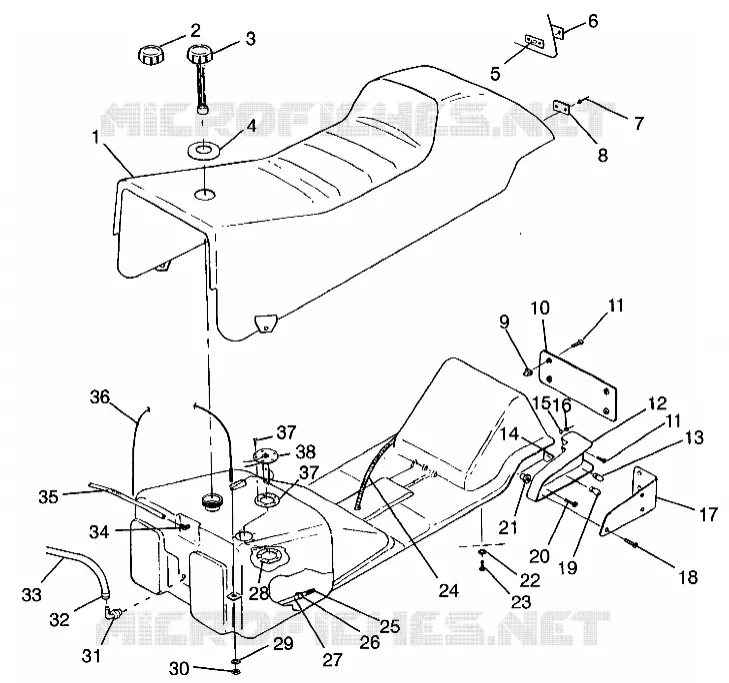 SEAT   GAS TANK 600 XCR 0975677, 600 XCR SE H975677 AND EUROPEAN 600 XCR (4937963796A006)