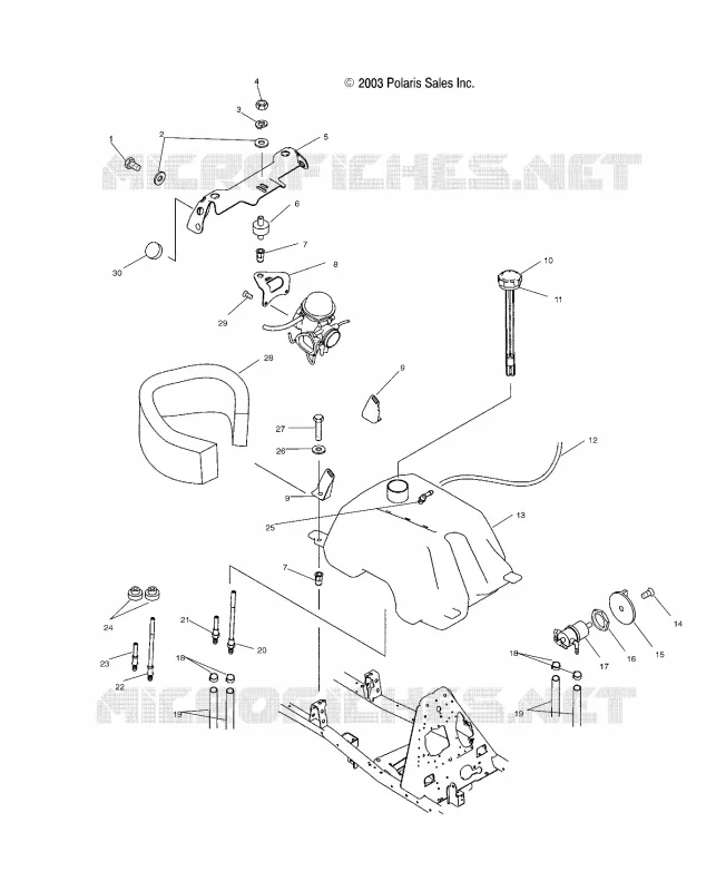 FUEL TANK AND CARBURETOR MOUNTING