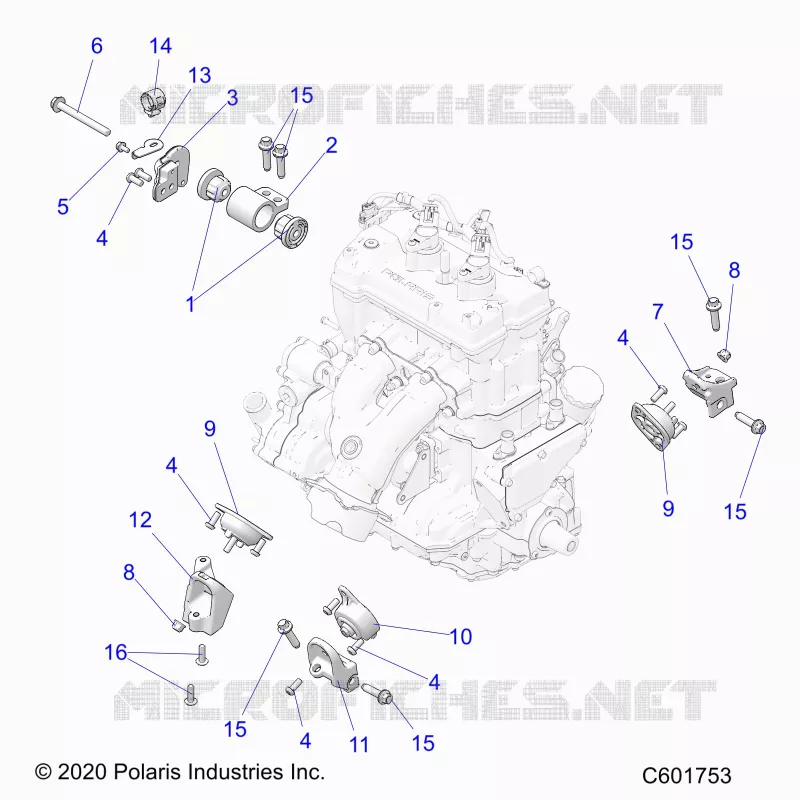 ENGINE, MOUNTING & LONG BLOCK