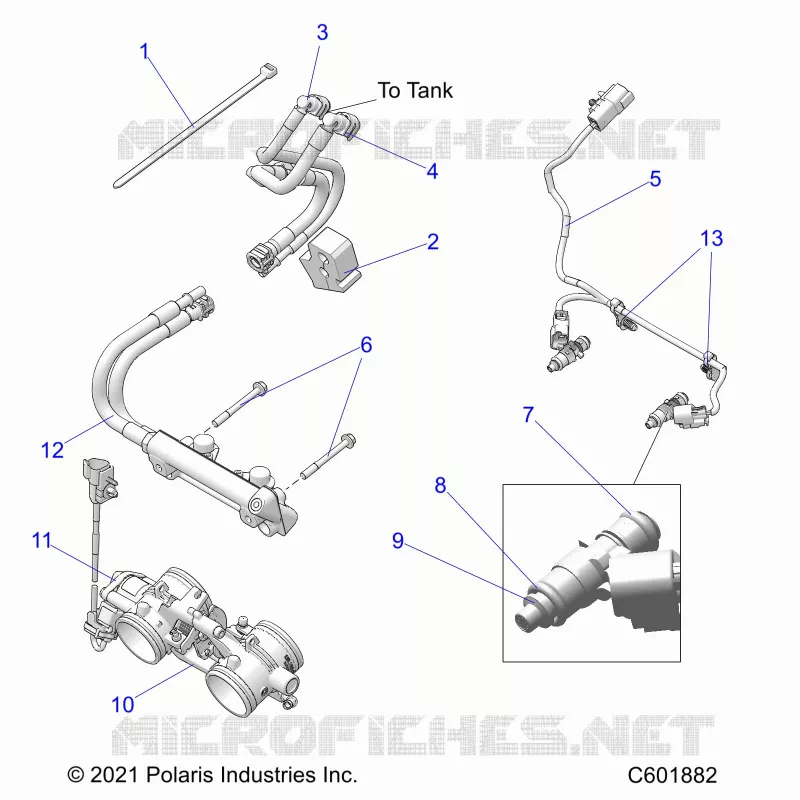 FUEL SYSTEM, RAIL, LINES AND THROTTLE BODY