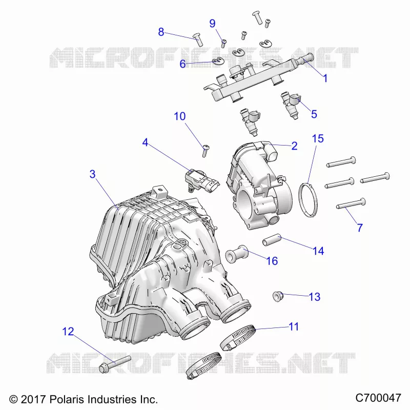 ENGINE, AIR INTAKE MANIFOLD, THROTTLE BODY, FUEL RAIL