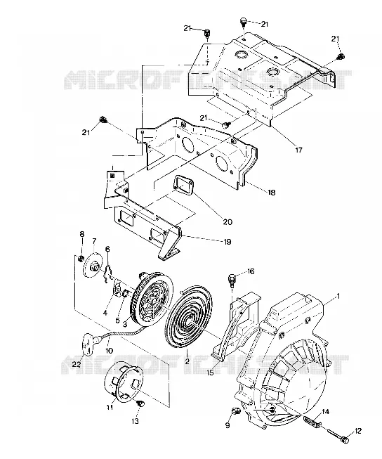 RECOIL STARTER AND BLOWER HOUSING SPRINT E/S (4915431543030A)