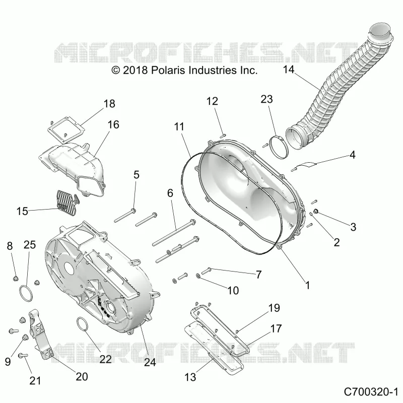 DRIVE TRAIN, CLUTCH COVER AND DUCTING