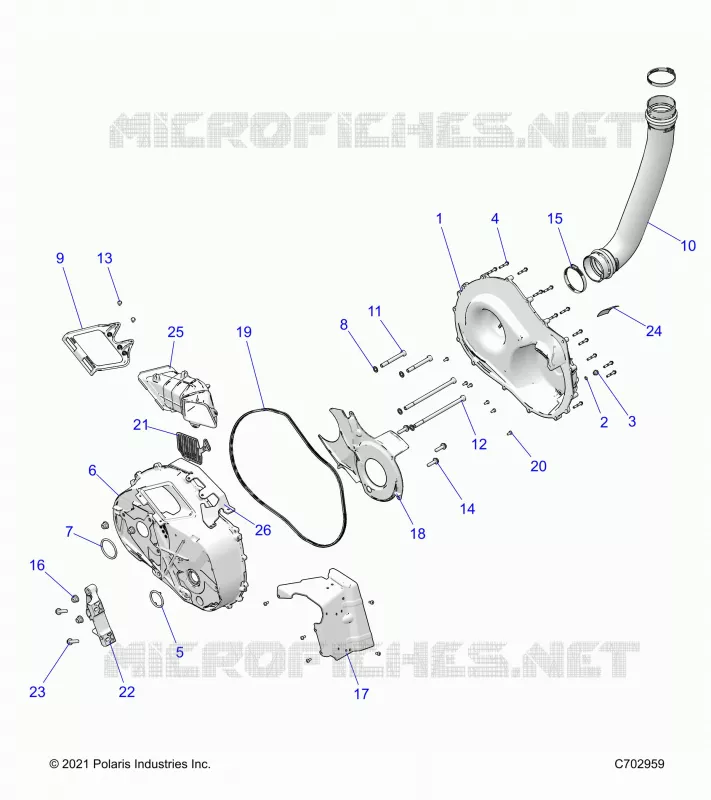 DRIVE TRAIN, CLUTCH COVER AND DUCTING