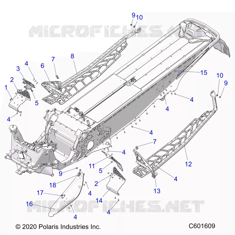 CHASSIS, CLUTCH GUARD, FOOTRESTS, AND RUNNINGBOARDS