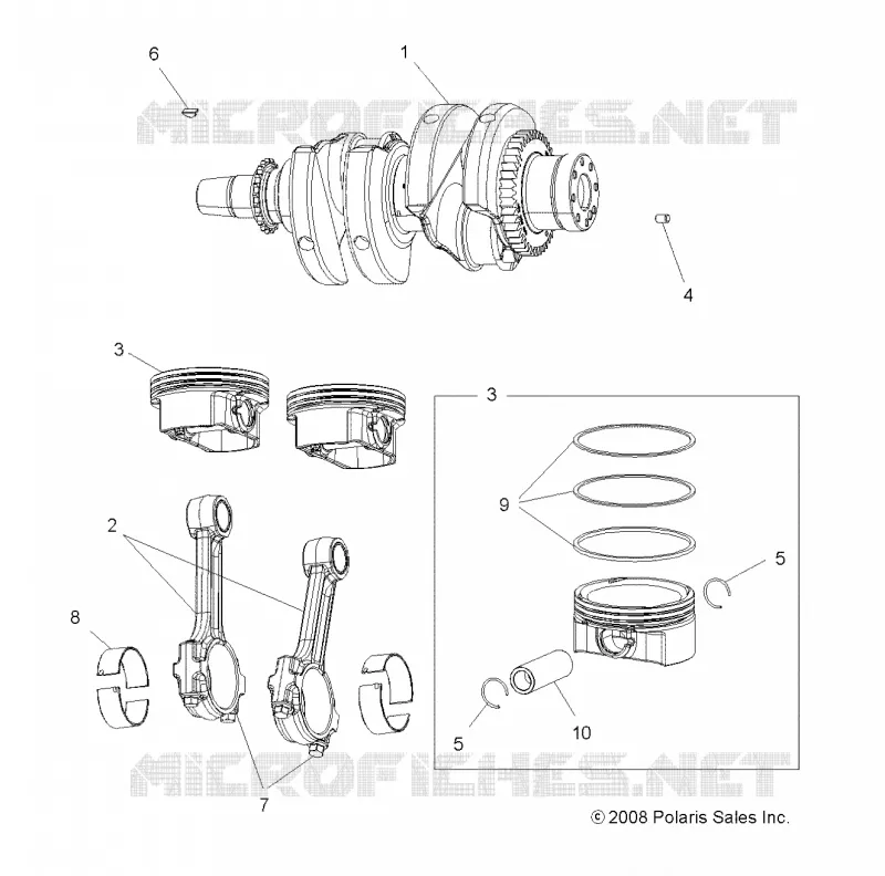ENGINE, CRANKSHAFT AND PISTON